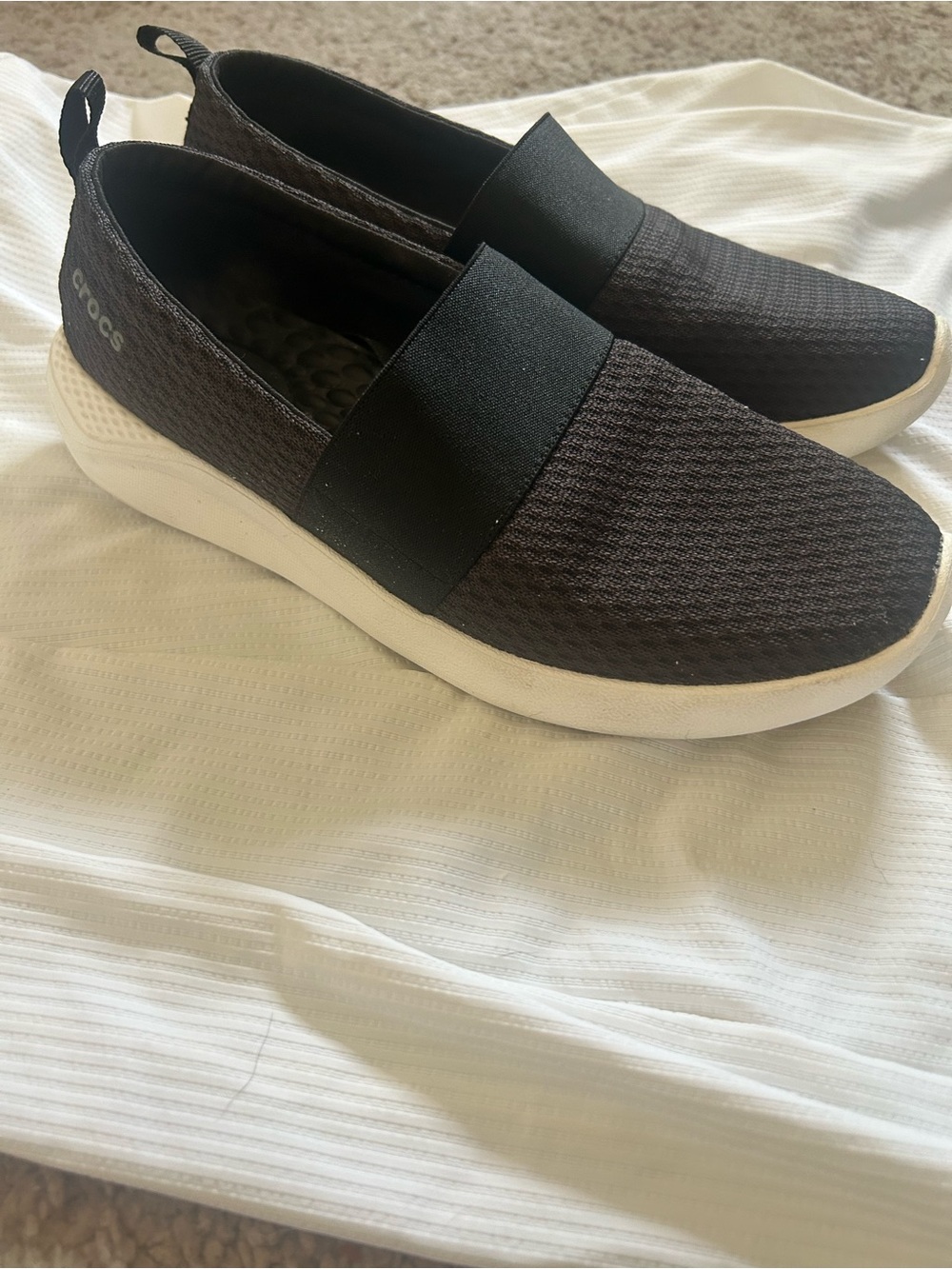 Crocs LiteRide Slip-On Sneakers - Women’s Size 6 Black